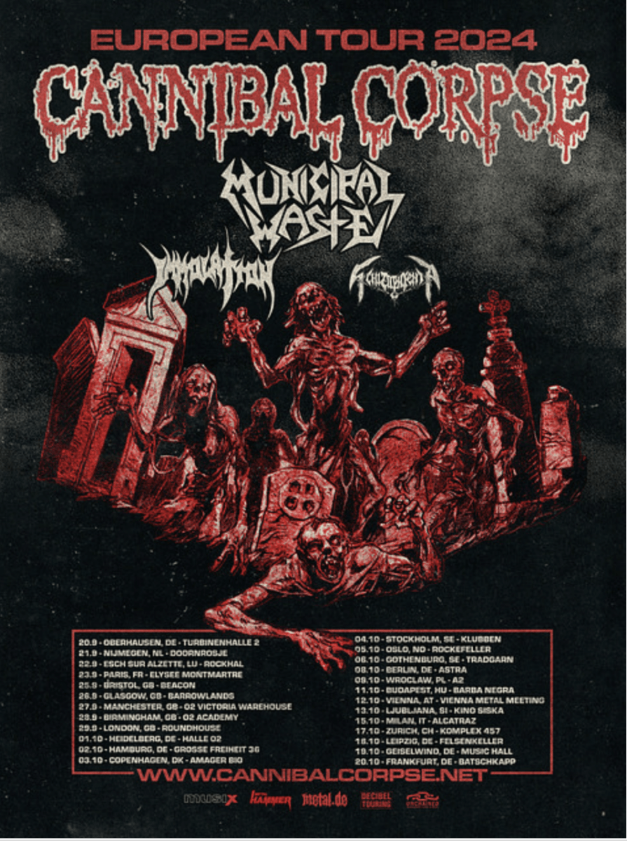 Cannibal Corpse European Tour 2024