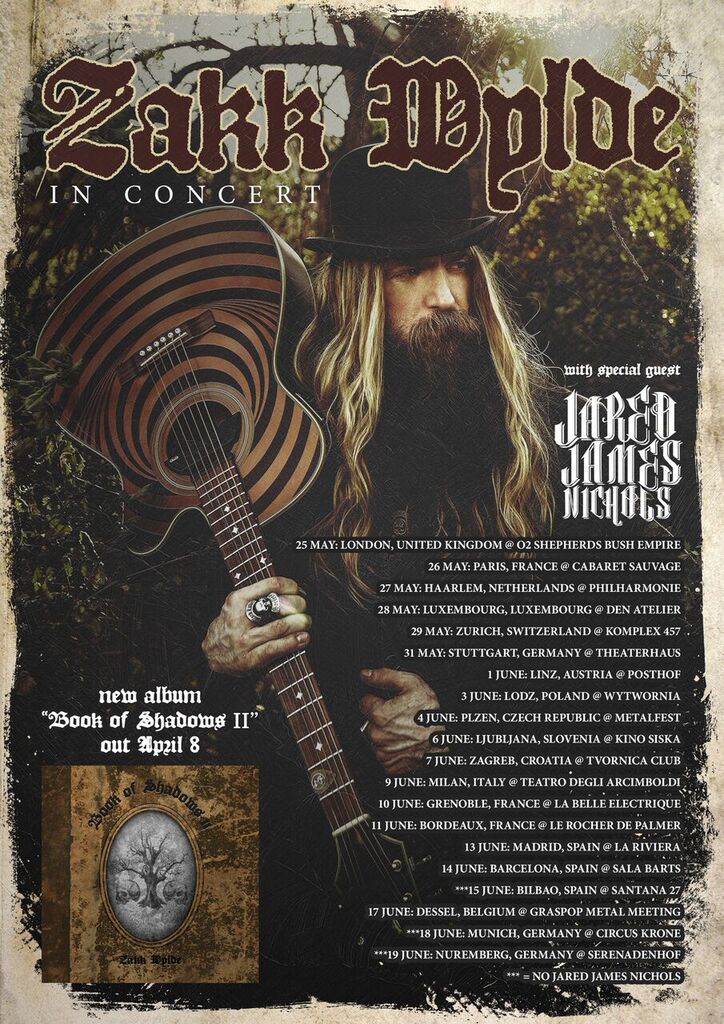 Zakk Wylde EU Tour '16 Flyer