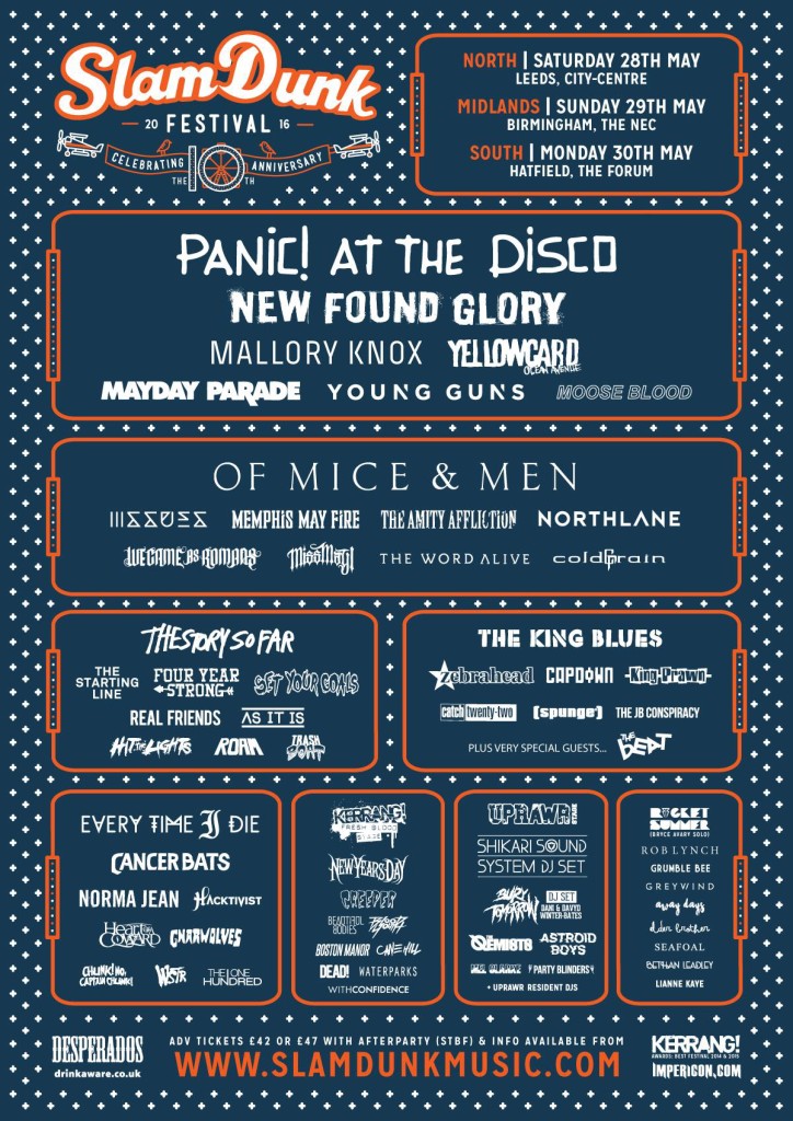 Slam Dunk Festival 2016 Stage Splits