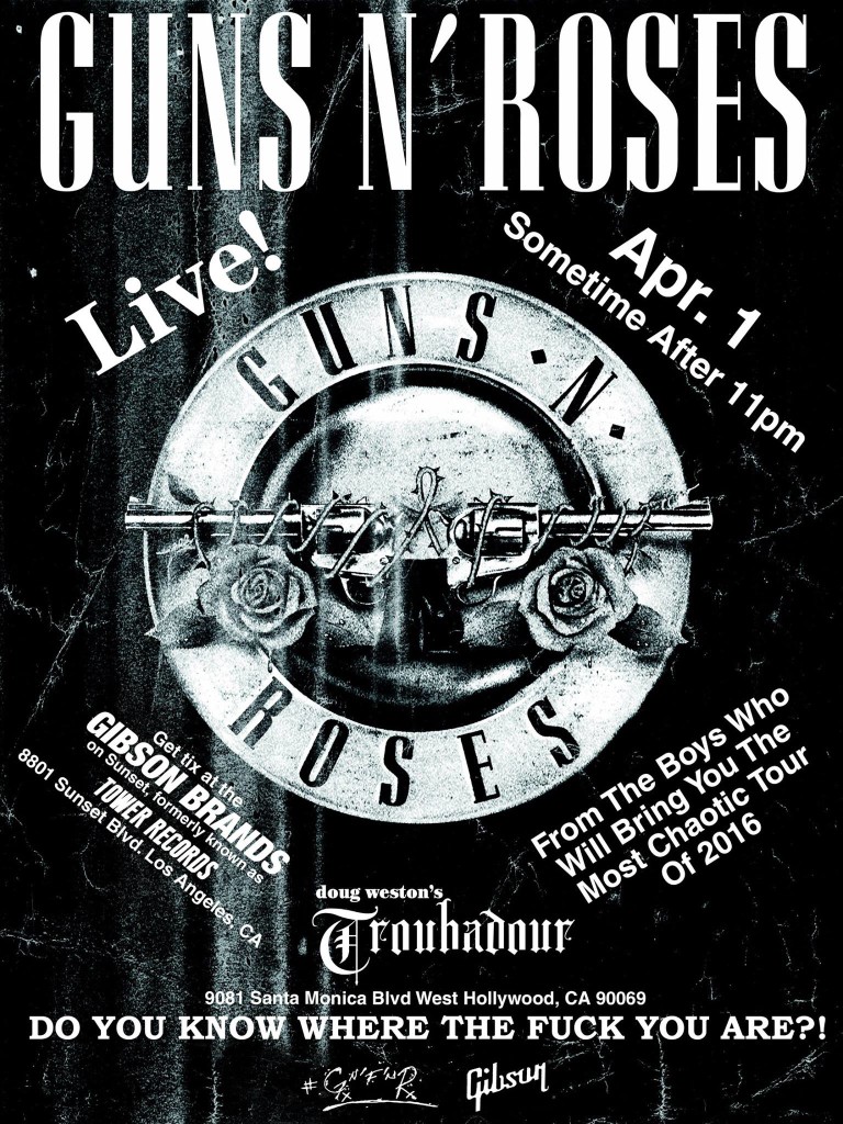 Guns N' Roses LA Reunion Show Poster