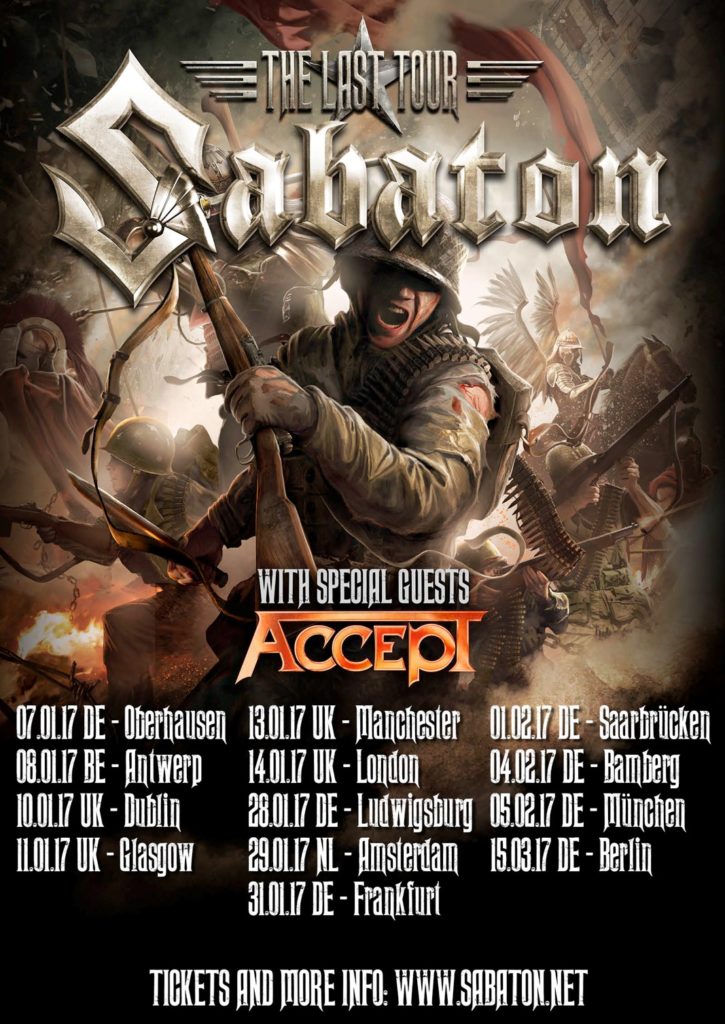 Sabaton European Tour 2017