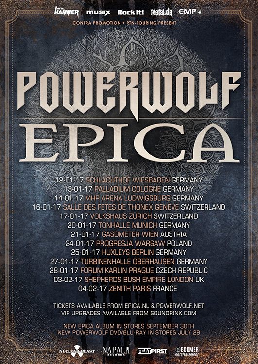 Powerwolf/Epica European Tour 2017 Poster