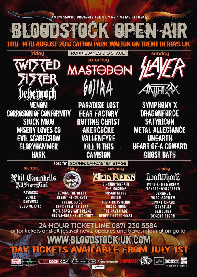 Bloodstock Open Air 2016 - Latest Poster