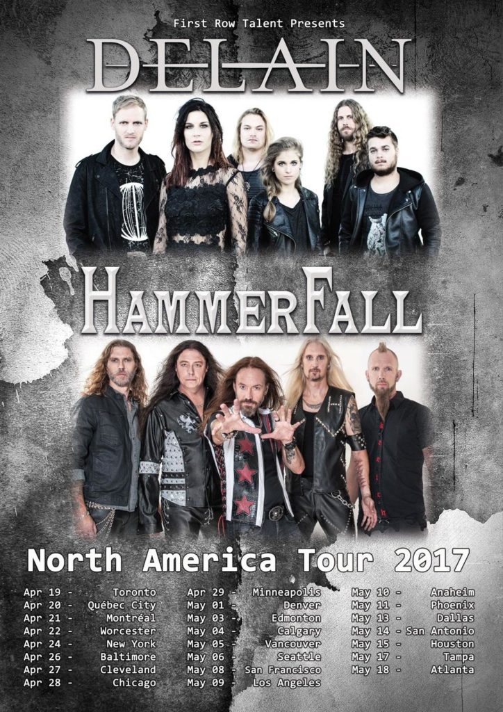 Delain and Hammerfall North American tour