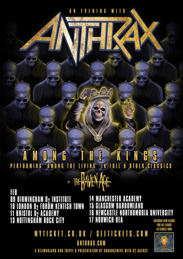 Anthrax UK tour 2017