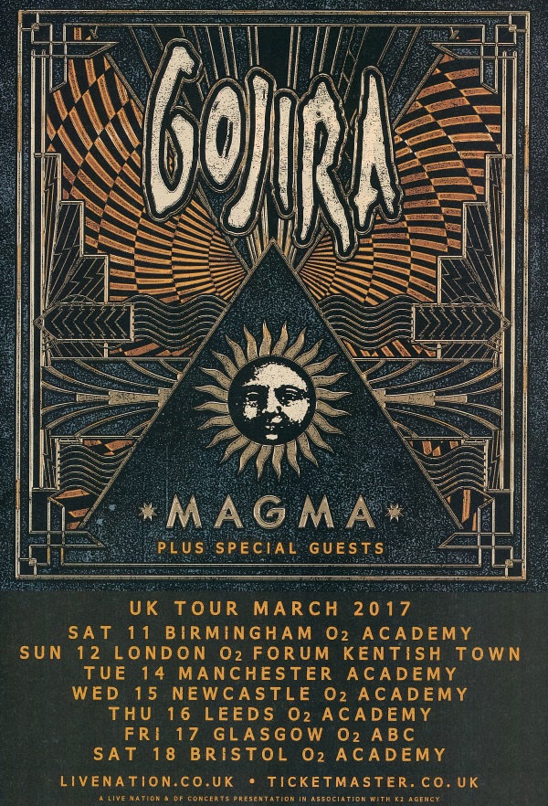 Gojira UK tour 2017