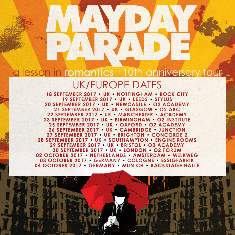 Mayday Parade A Lesson In Romantics UK tour 2017