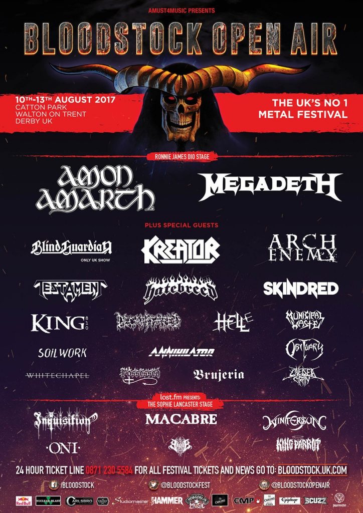 Bloodstock 2017 3 March Lineup