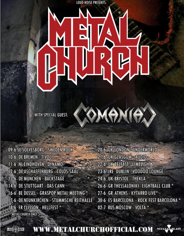 Metal Church EU tour dates 2017