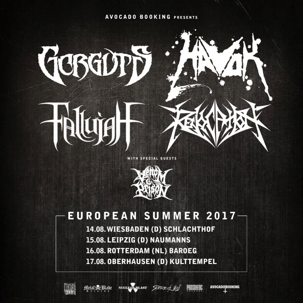 Gorguts, Havok, Fallujah, Revocation, Venom Prison Summer EU Tour