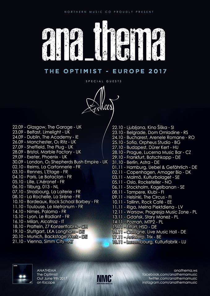 Anathema UK tour 2017