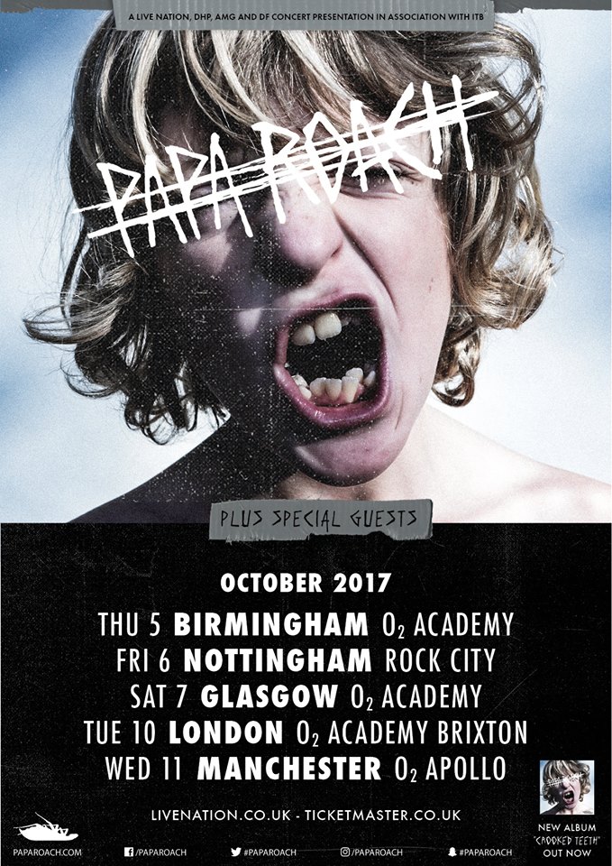 Papa Roach UK Tour 2017