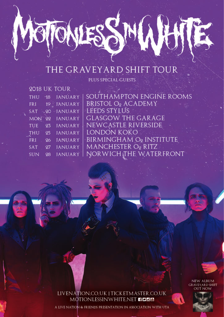 Motionless In White UK tour 2018