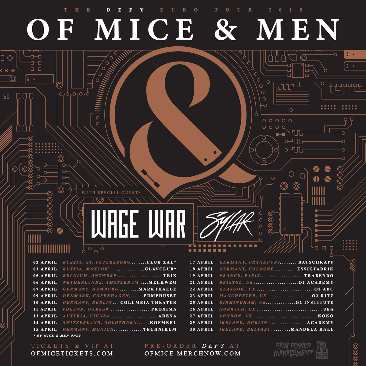 Of Mice & Men - European Tour 2018