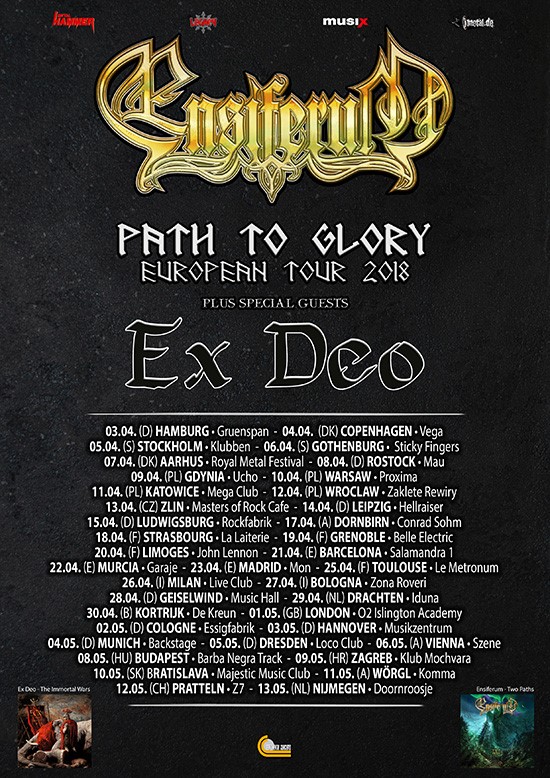 Ensiferum European Tour 2018