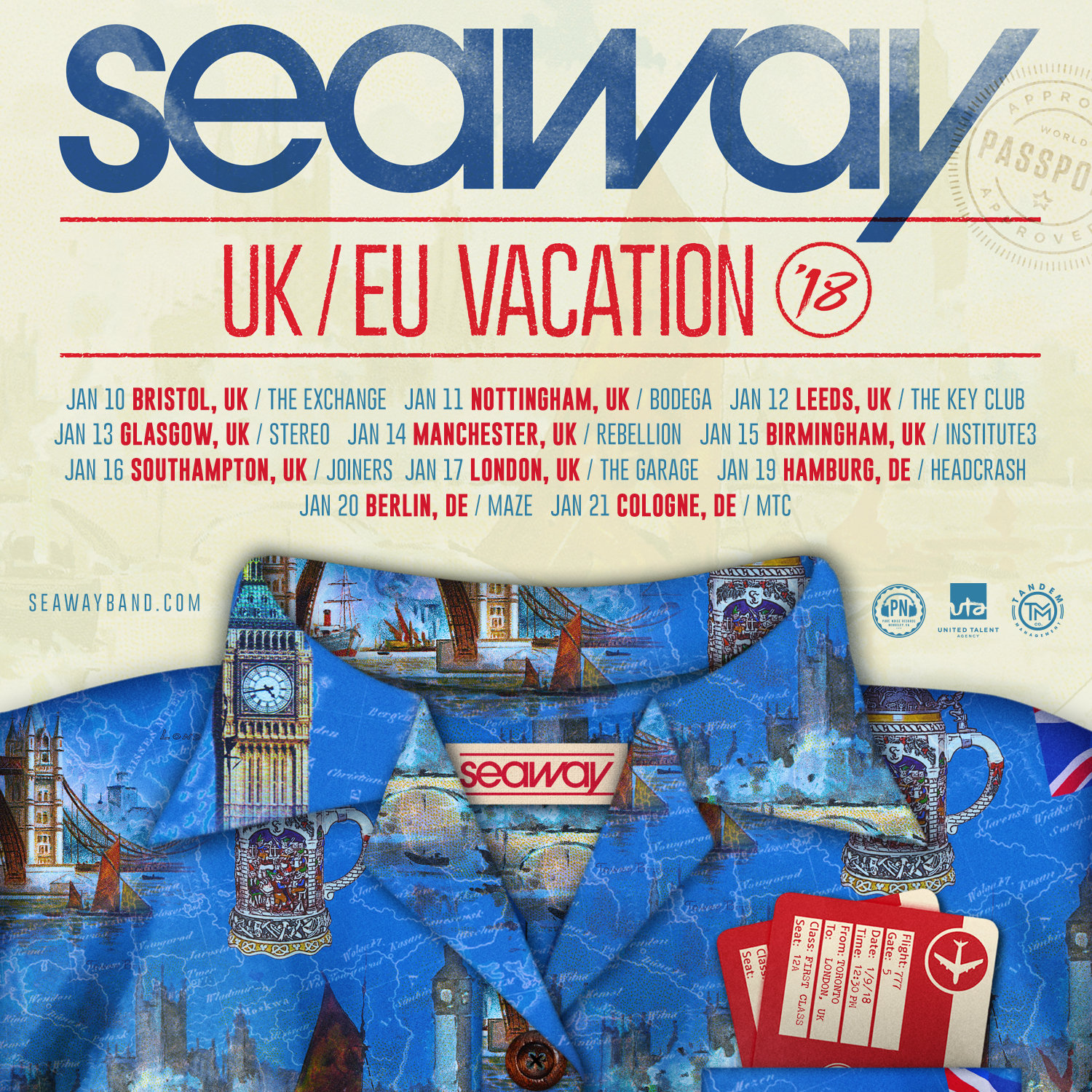 Seaway European/UK Tour 2018