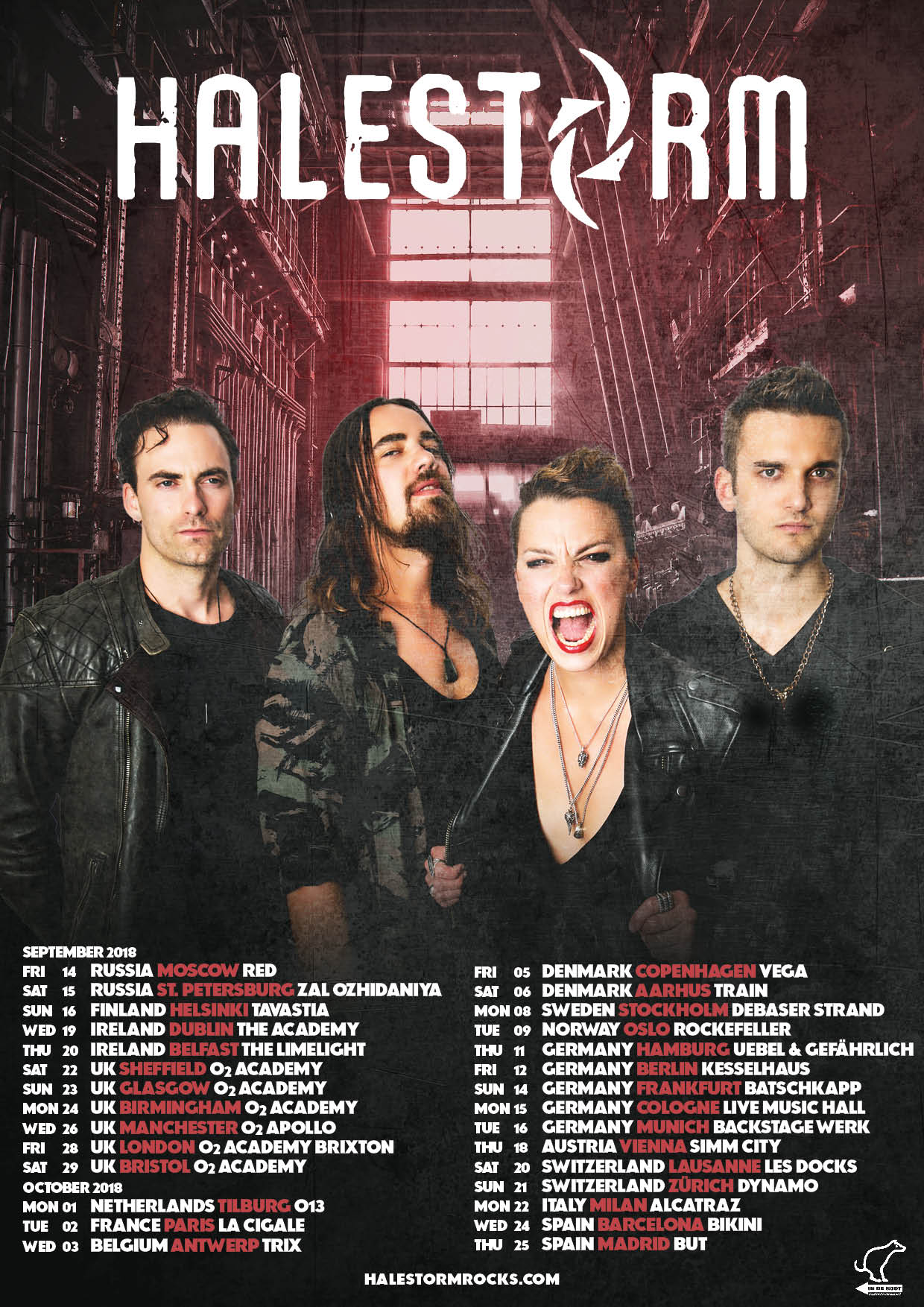 Halestorm European/UK tour 2018