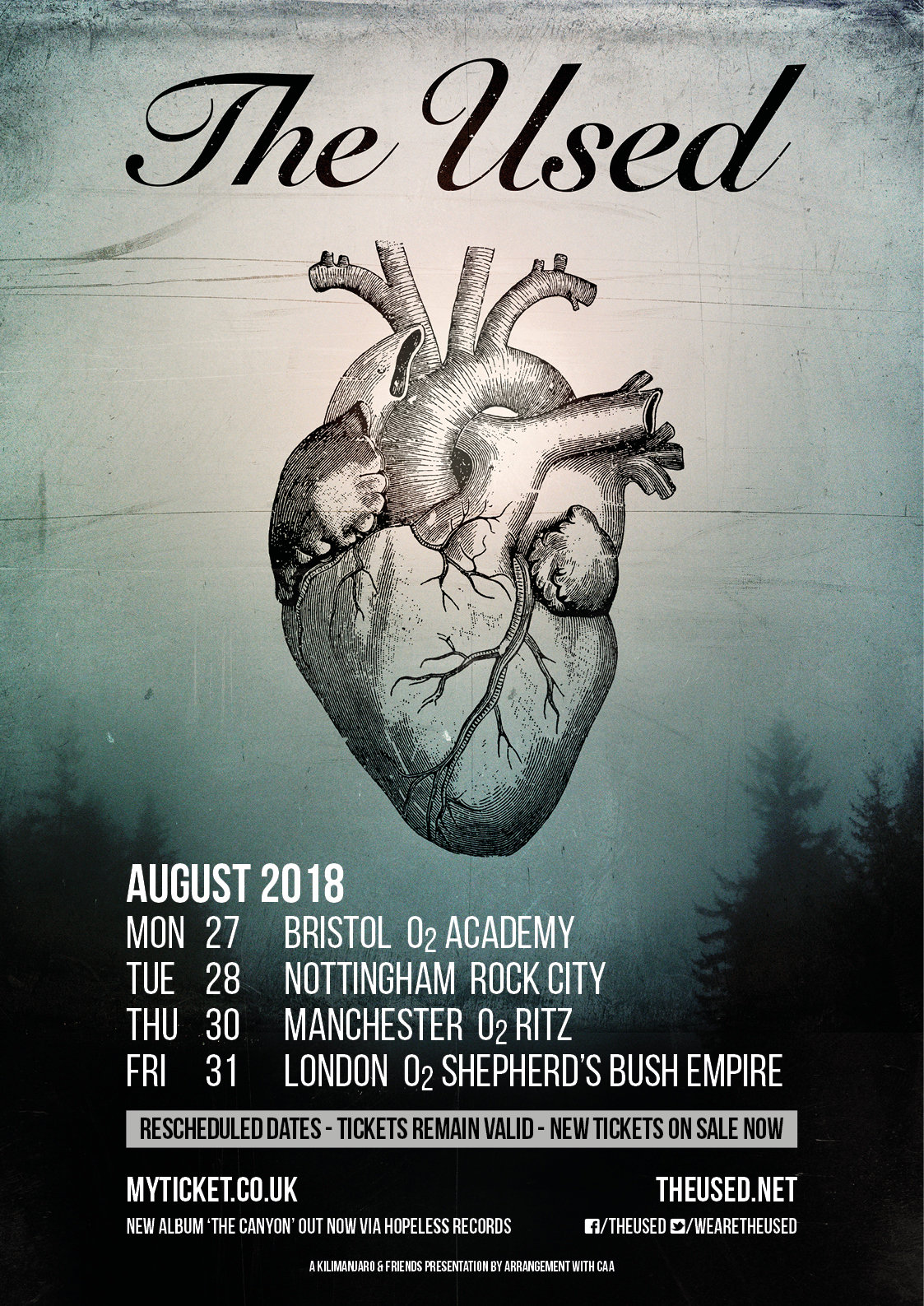 The Used UK Tour 2018