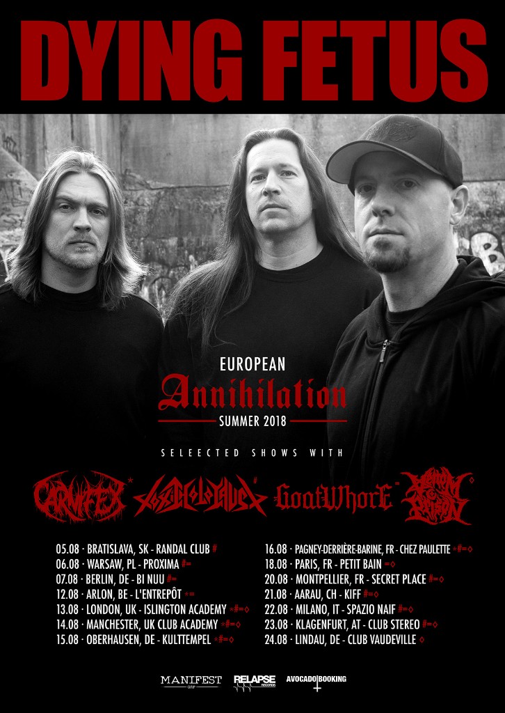 Dying Fetus European Tour 2018