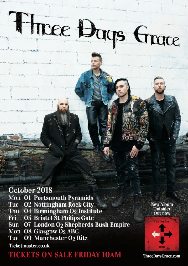 Three Days Grace UK Tour 2018