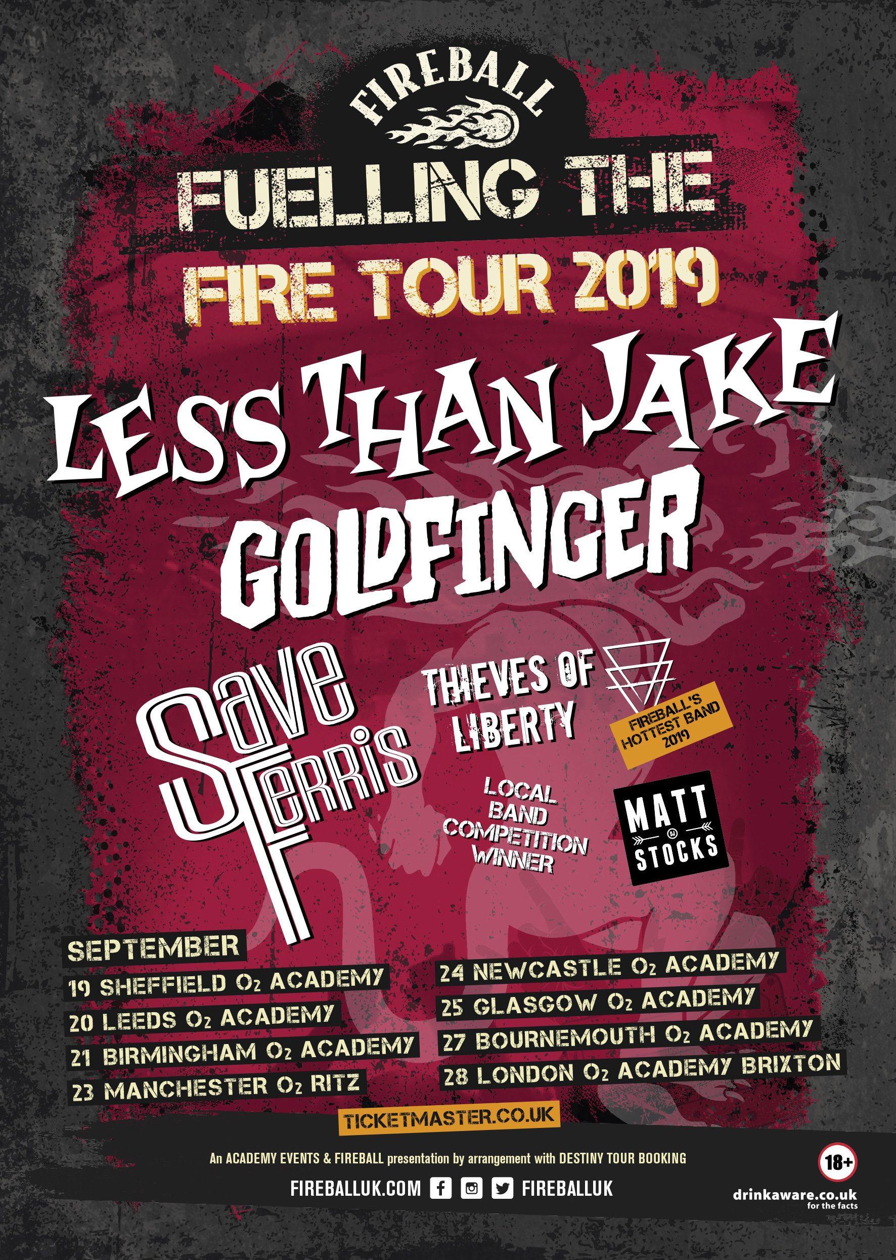 Fireball: Fuelling The Fire Tour announce Save Ferris and Hottest Band