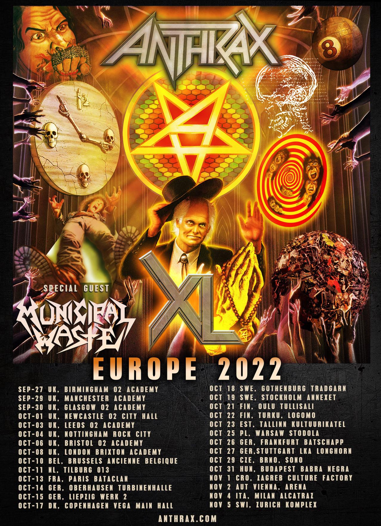 Anthrax European Tour 2022