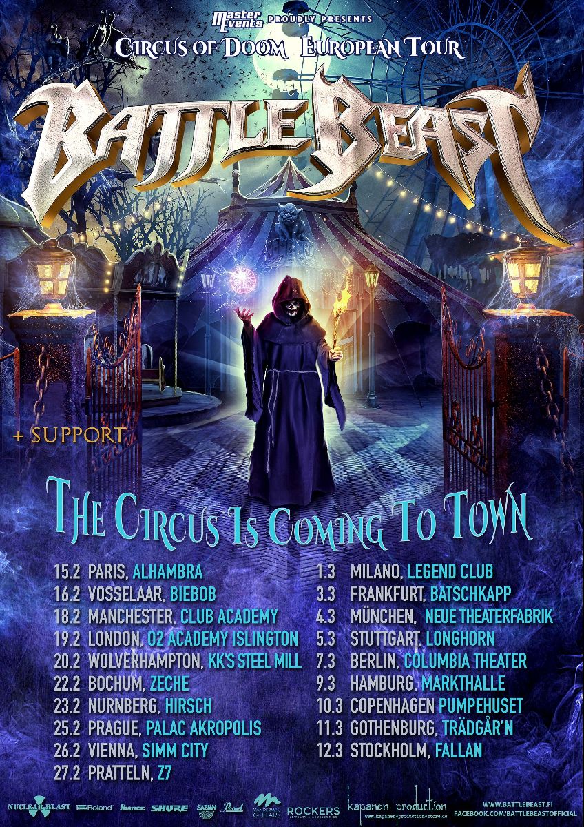 Battle Beast European Tour 2022