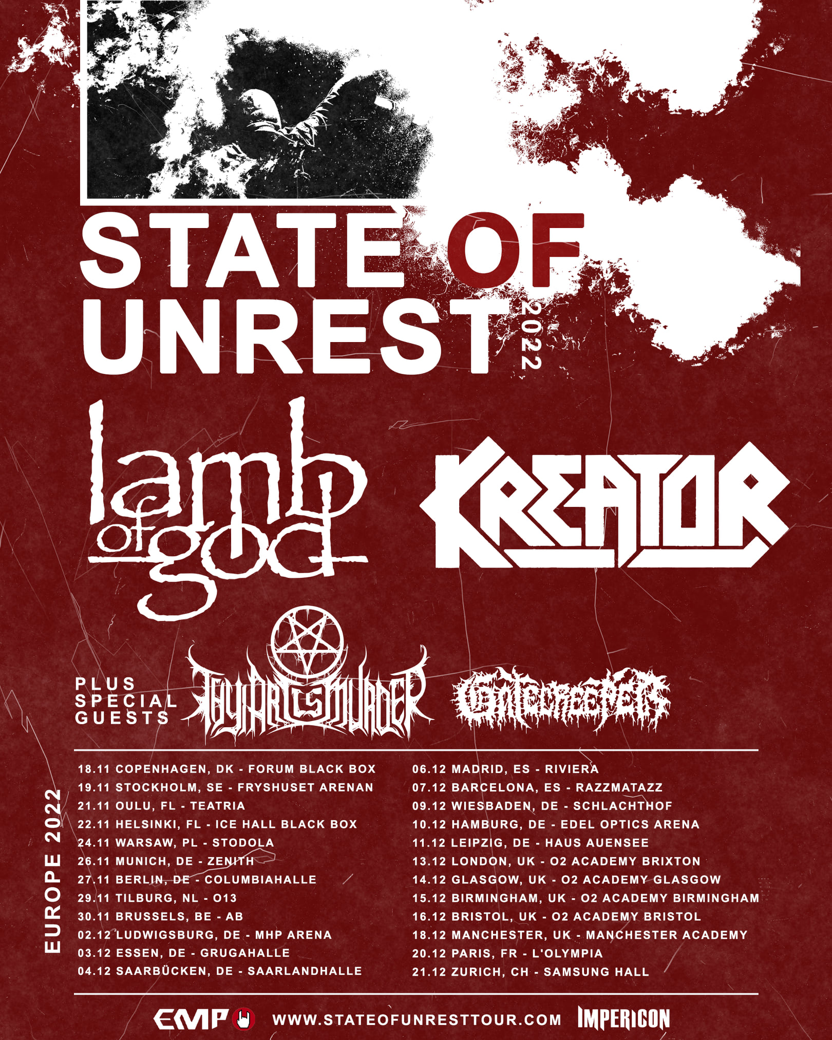 Lamb of God Rescheduled European Tour 2022