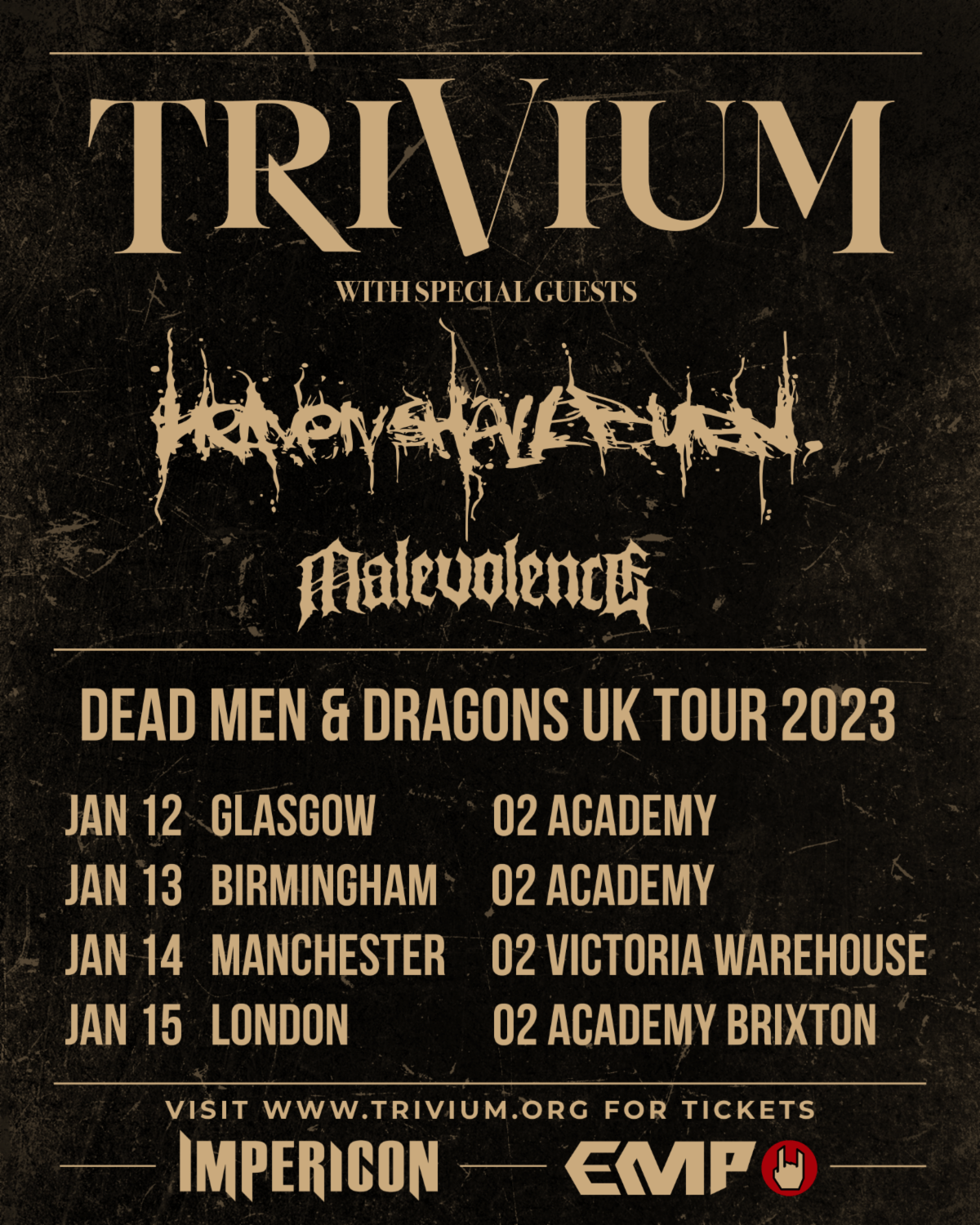 Trivium Rescheduled UK Tour 2023