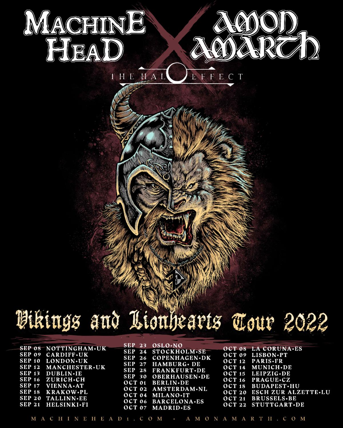 Machine Head and Amon Amarth Co-Headline European Tour 2022