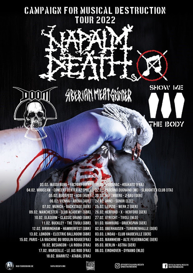 Napalm Death European Tour 2022