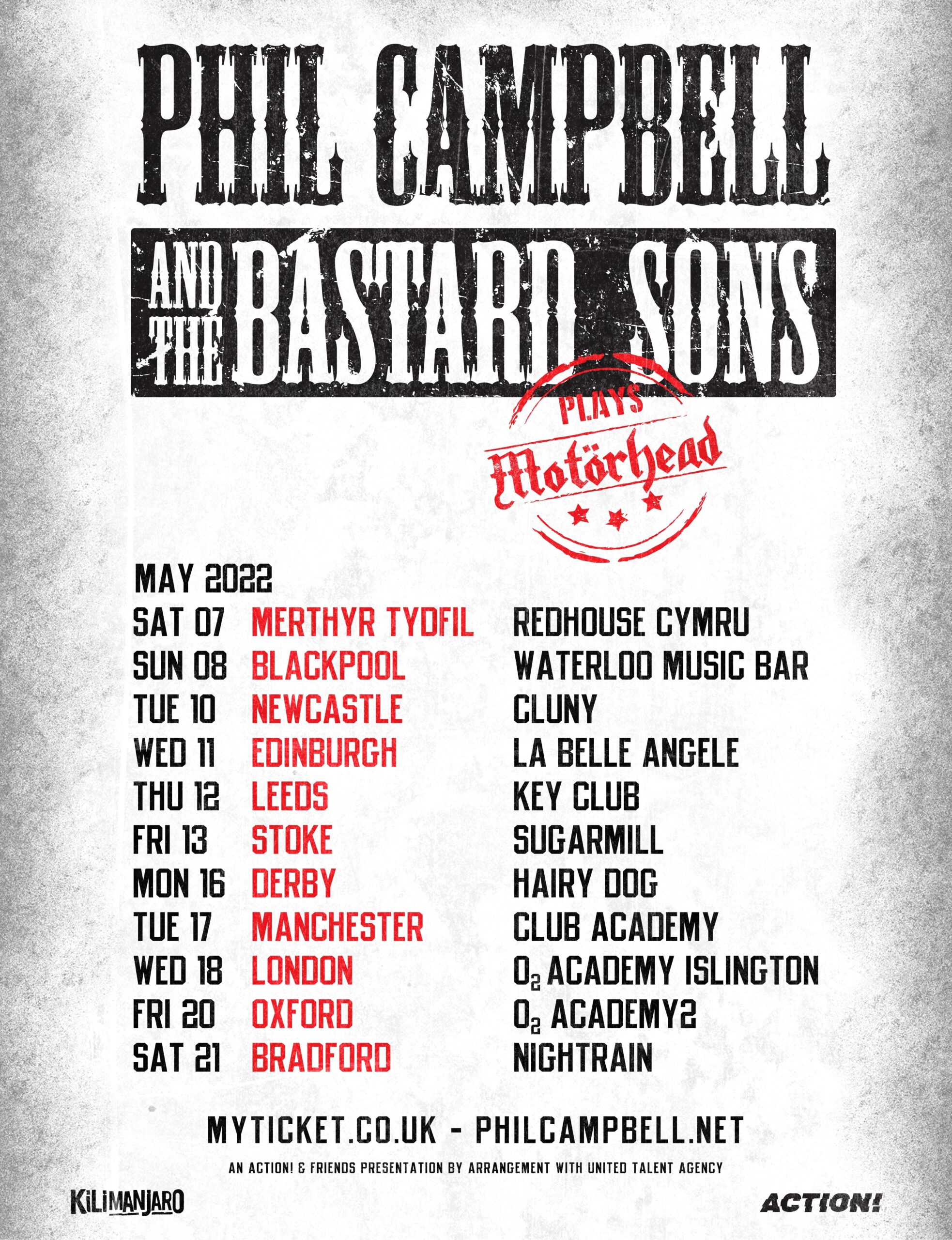 Phil Campbell And The Bastard Sons UK Tour 2022