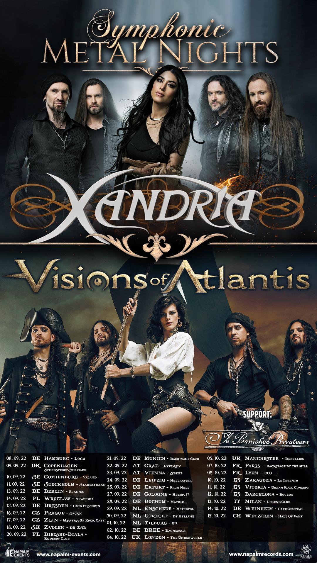 Xandria and Visions Of Atlantis co-headline European Tour 2022