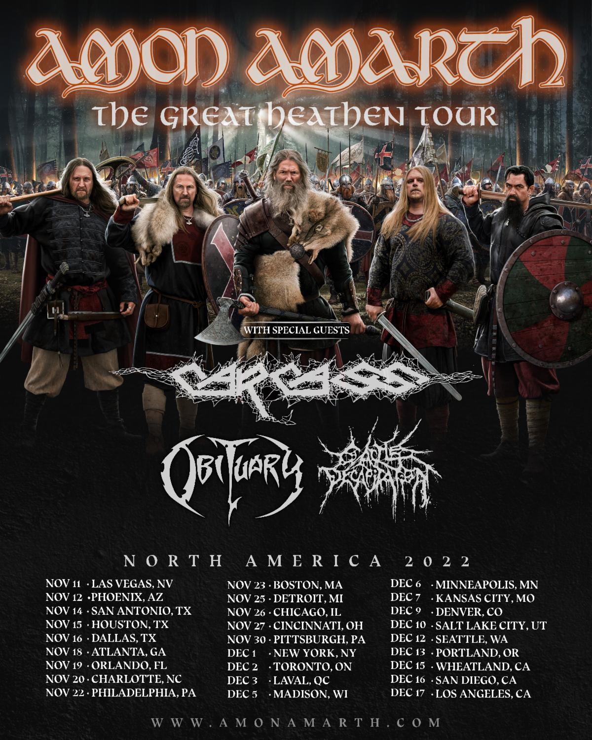 Amon Amarth North American Tour 2022