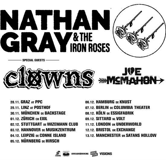 Nathan Gray And The Iron Roses European Tour 2022