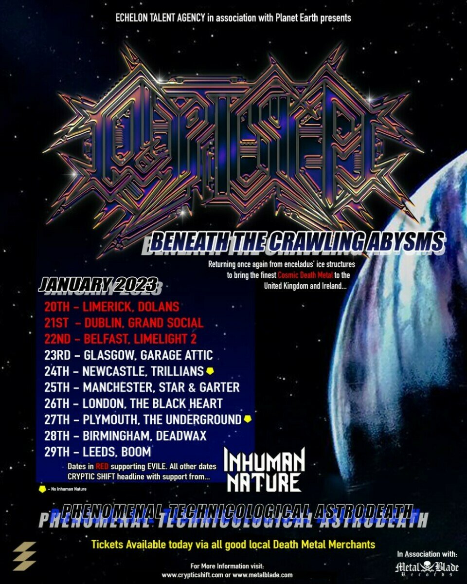 Cryptic Shift UK Tour 2023