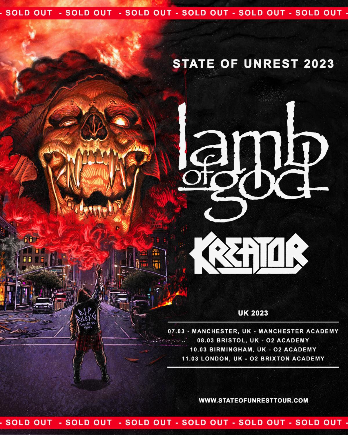 Lamb of God Rescheduled European Tour 2023