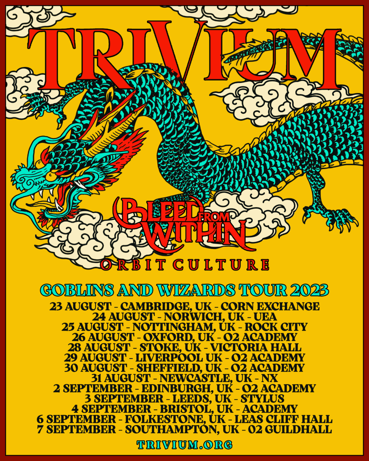 Trivium UK Intimate Tour 2023