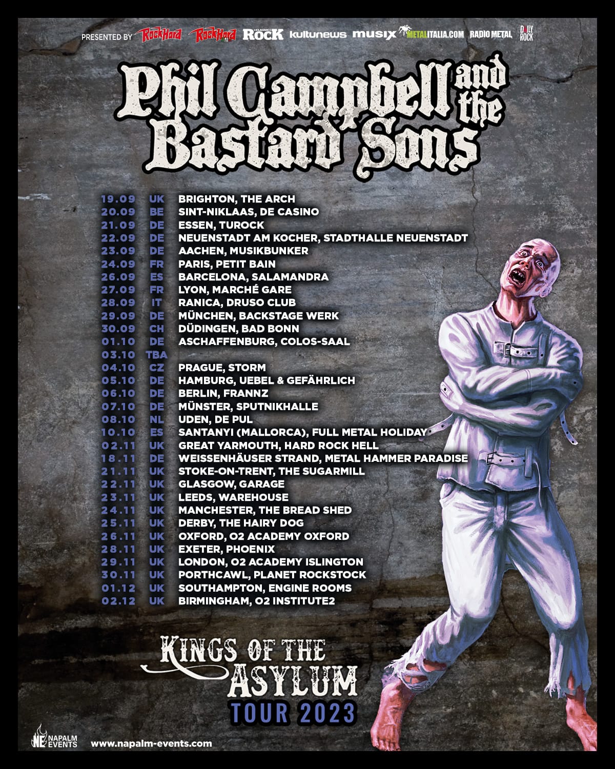 Phil Campbell and The Bastard Sons European Tour 2023