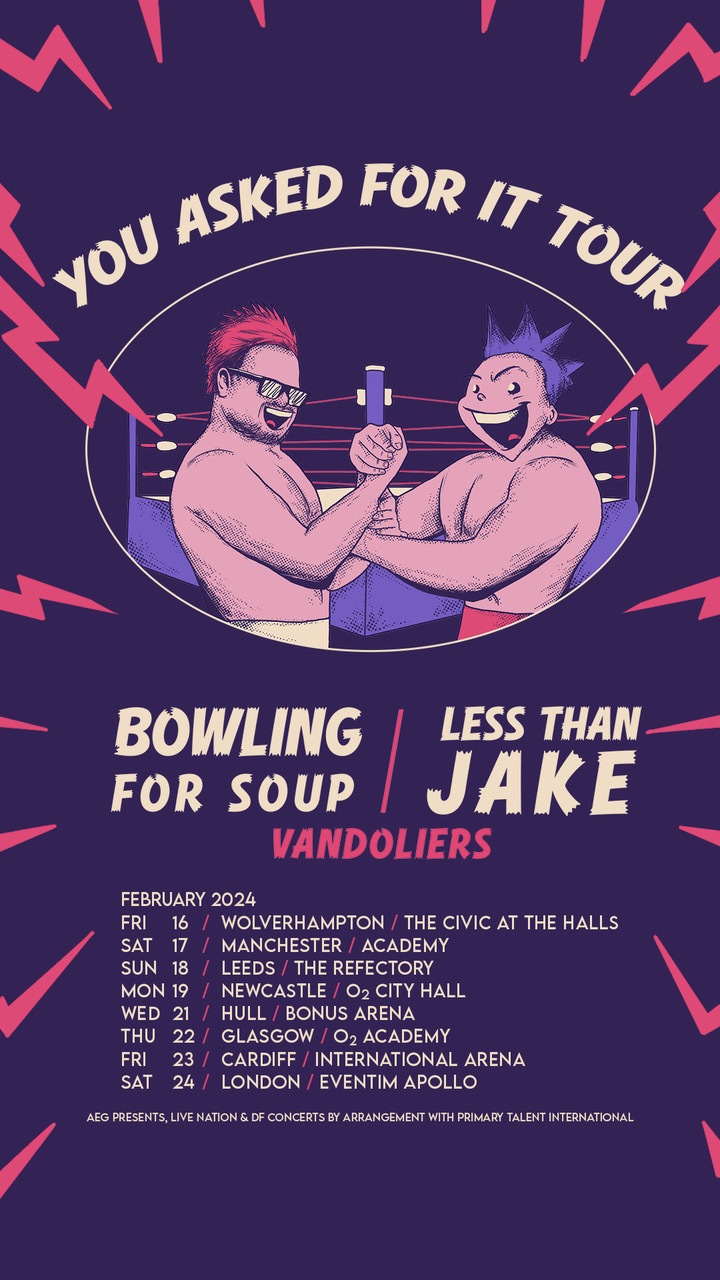 Bowling For Soup and Less Than Jake co-headline UK Tour 2024