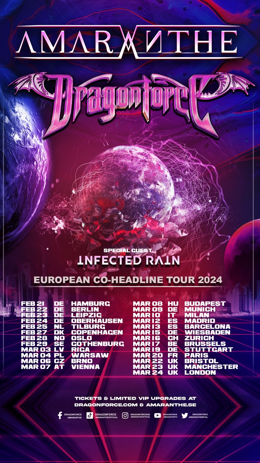 Amaranthe and DragonForce co-headline European Tour 2024