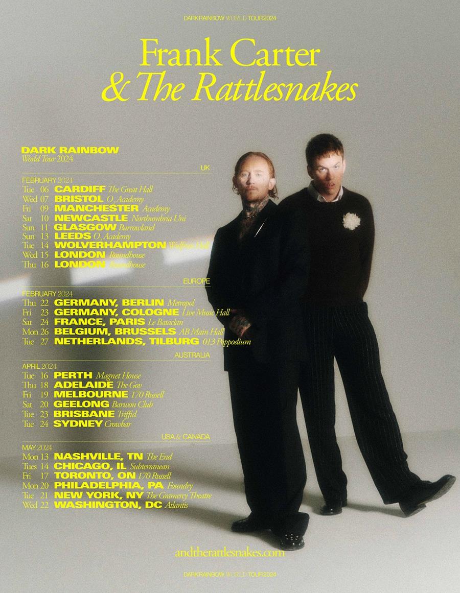 Frank Carter & The Rattlesnakes World Tour 2024