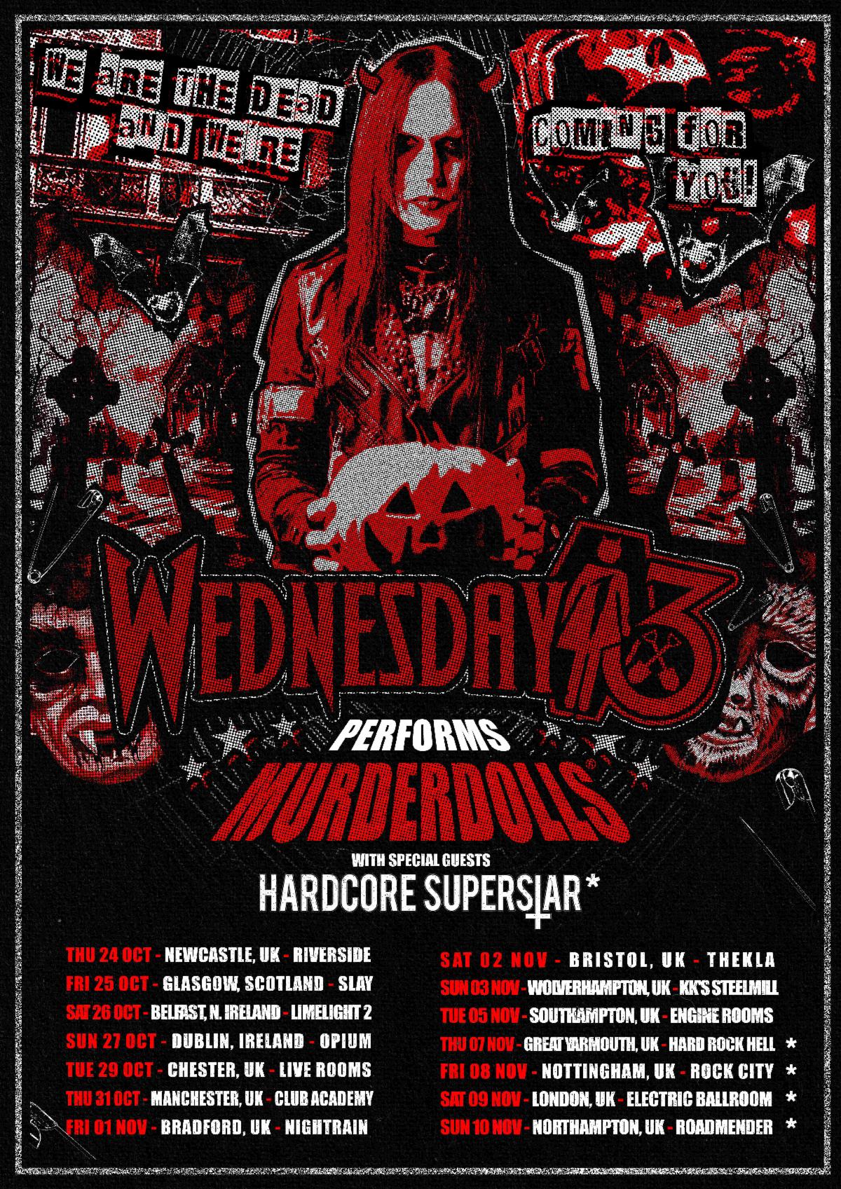 Wednesday 13 - Murderdolls - European Tour 2024