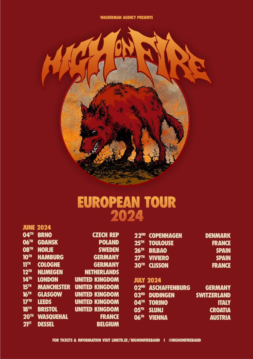 High On Fire European Tour 2024