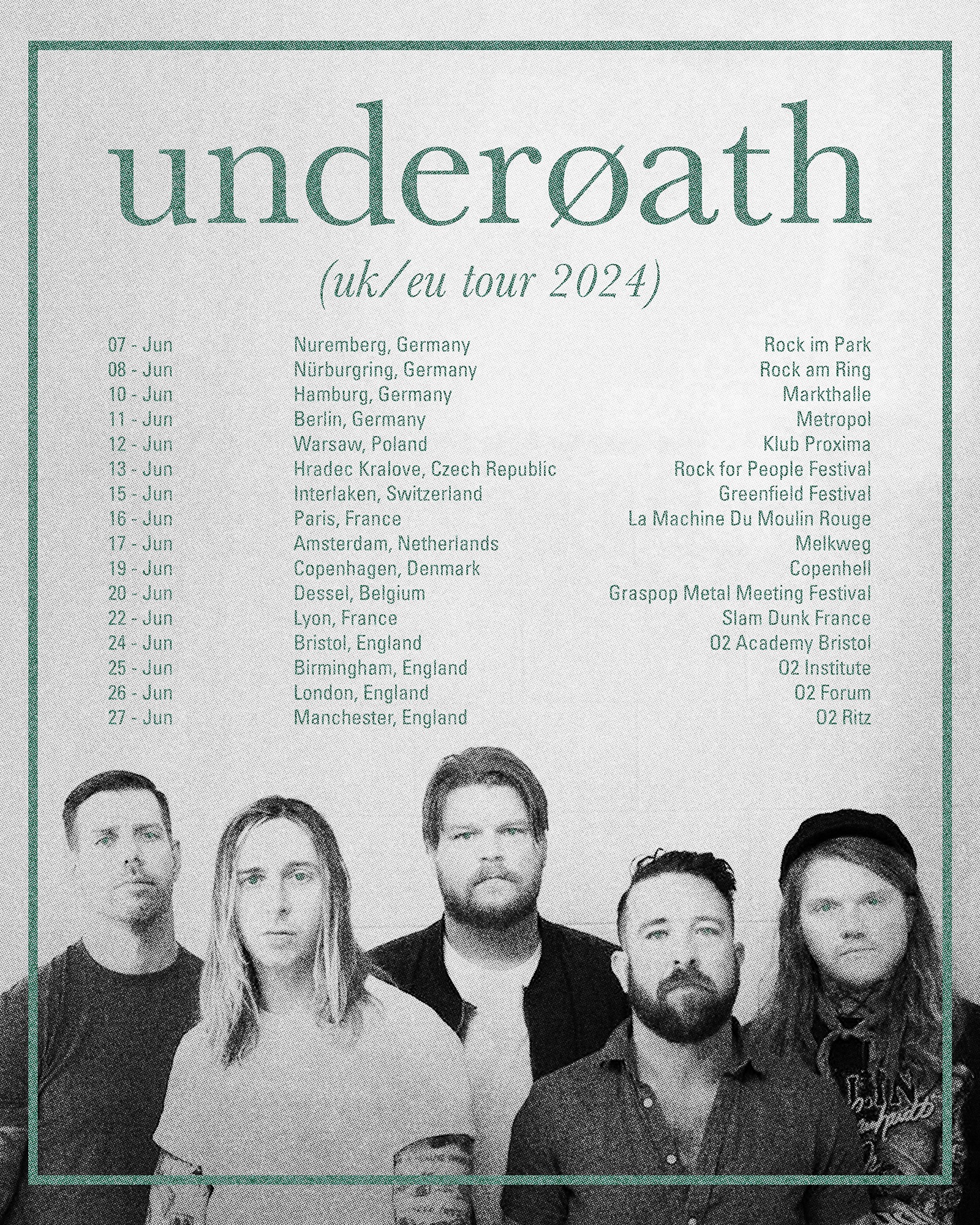 Underoath European Tour 2024