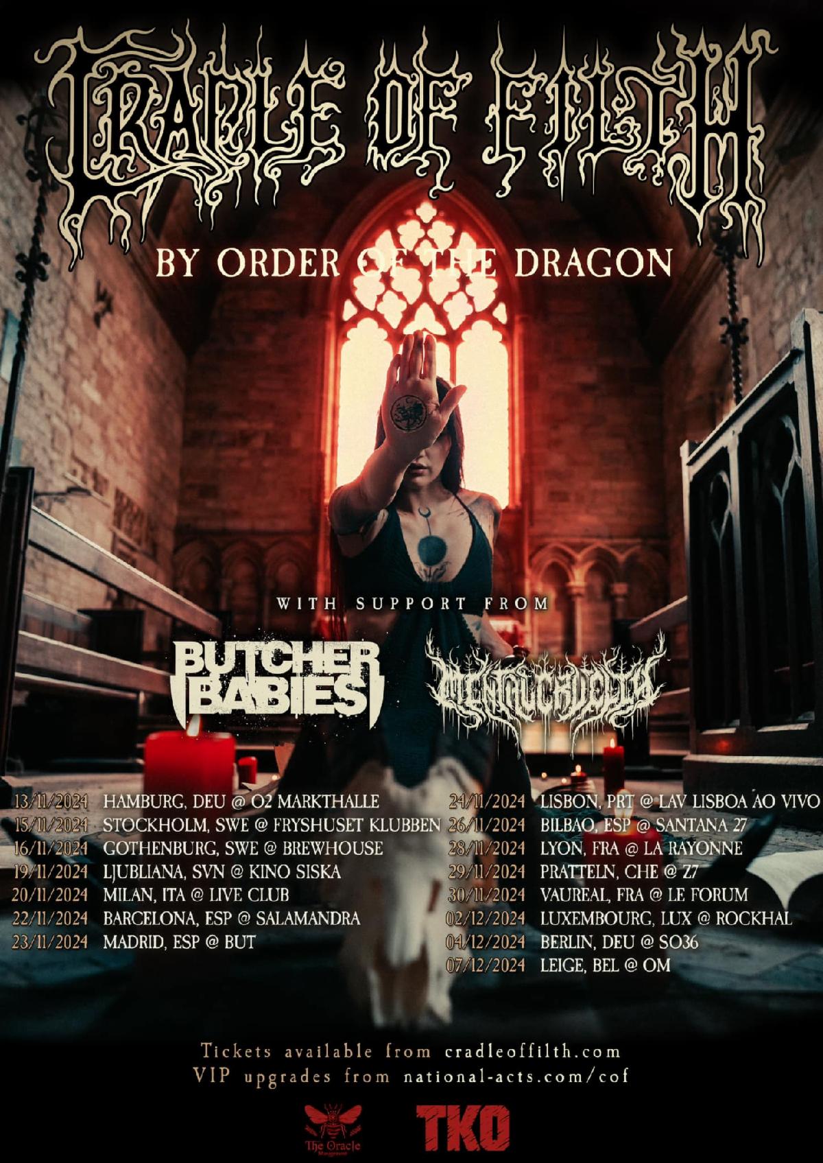 Cradle Of Filth European Tour 2024