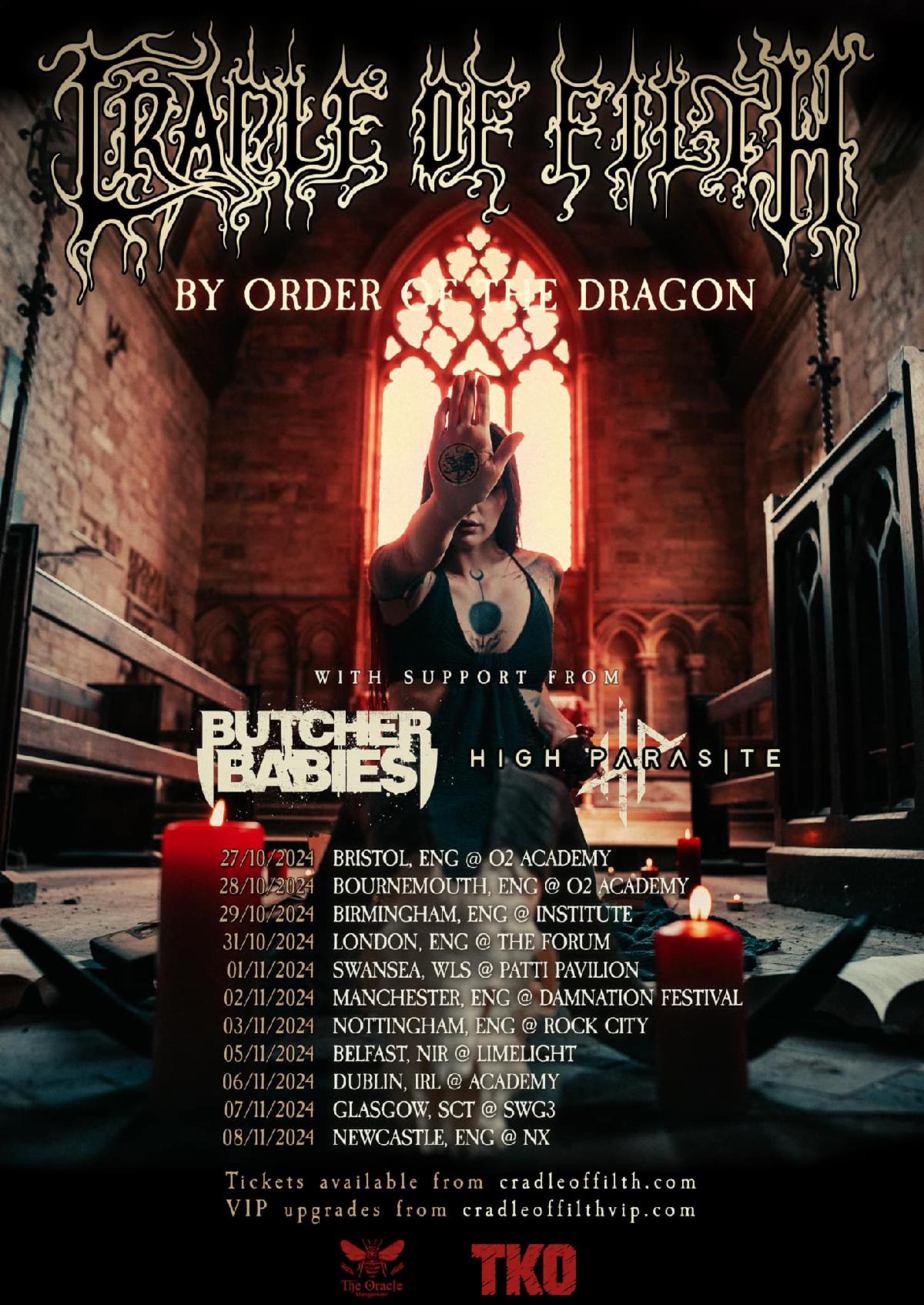 Cradle Of Filth UK Tour 2024