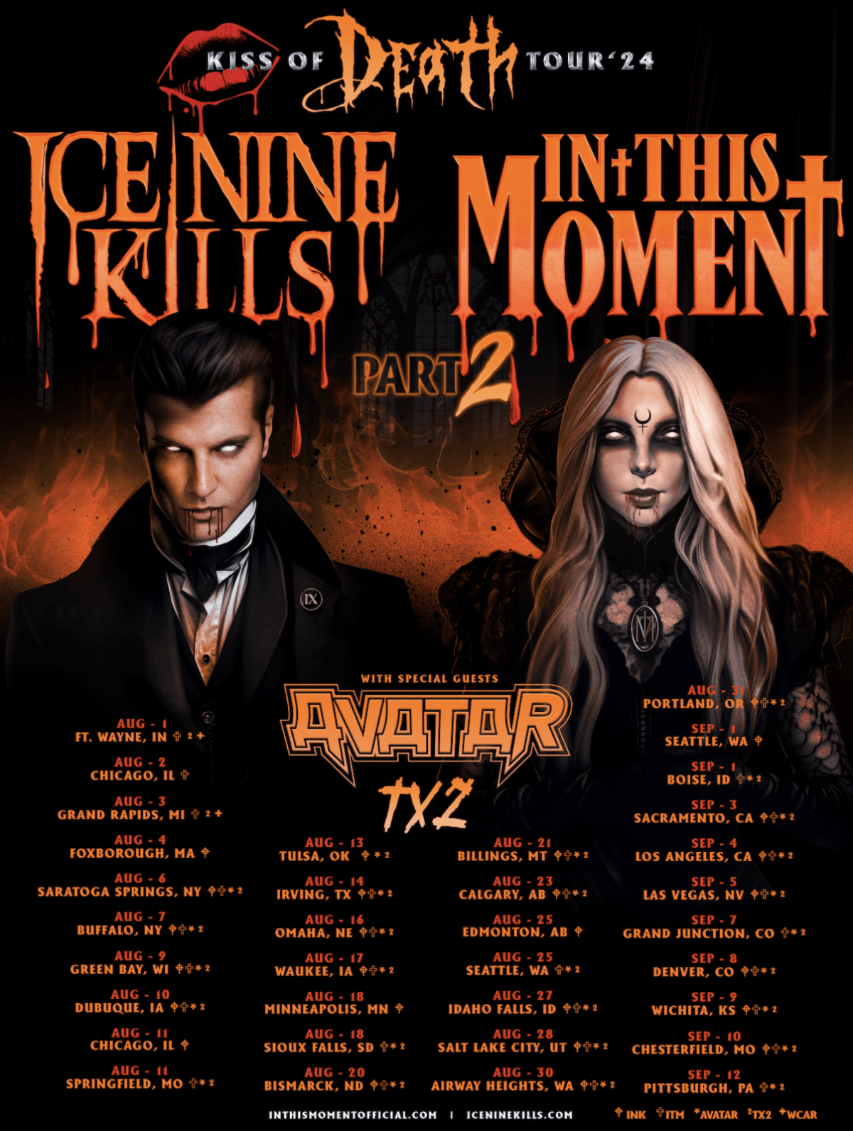 Ice Nine Kills and In This Moment North American Tour 2024