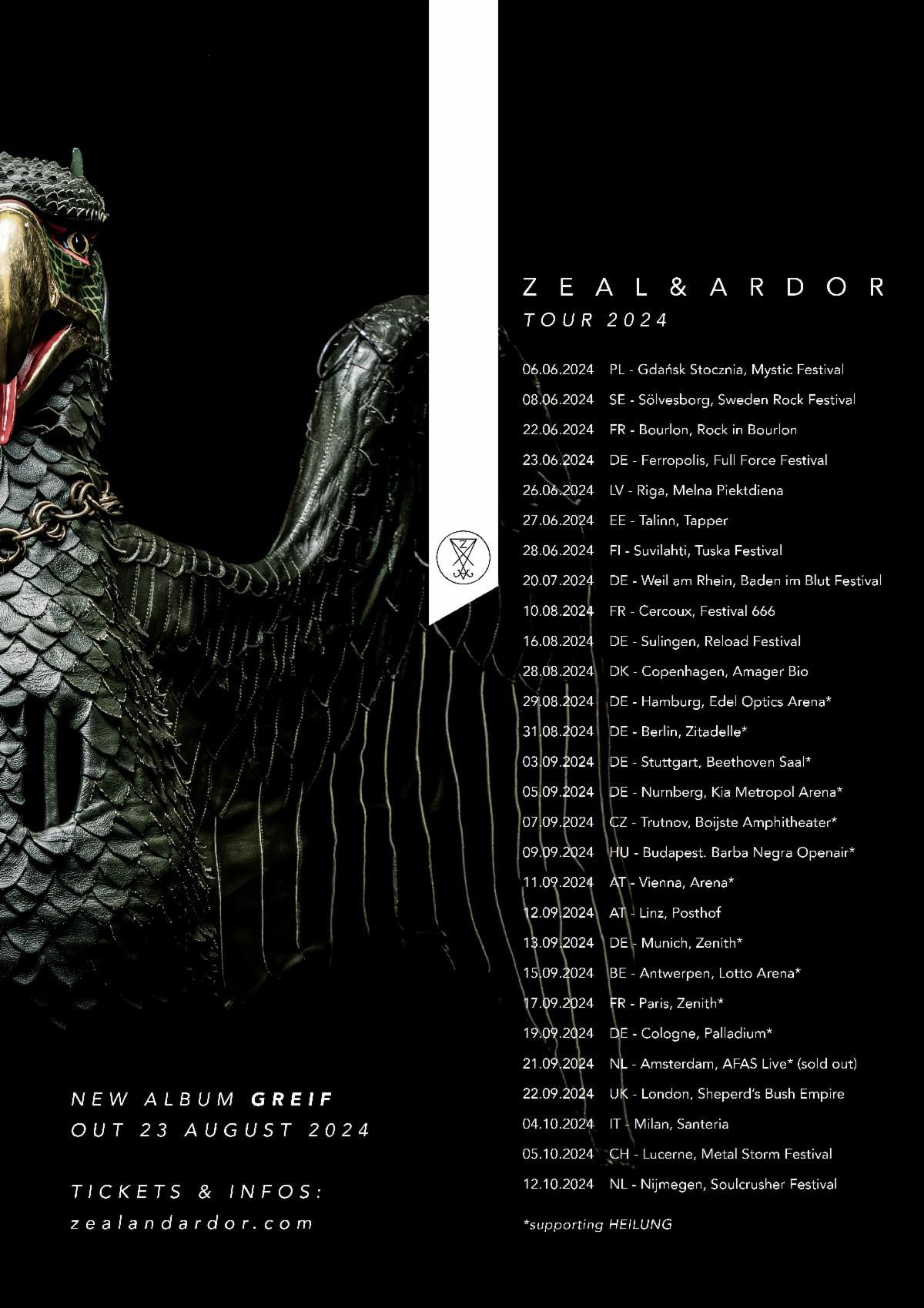 Zeal & Ardor European Tour 2024