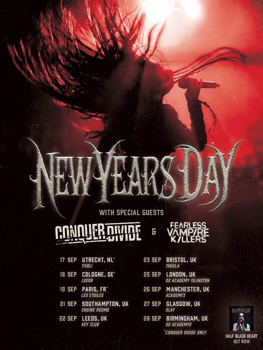 New Years Day European Tour 2024